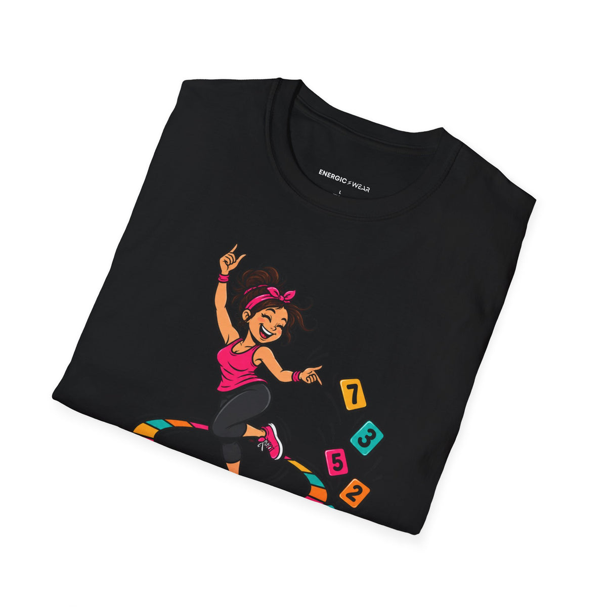 Graphic fitness T-shirt featuring the "Lost the Count, Kept the Groove" design.