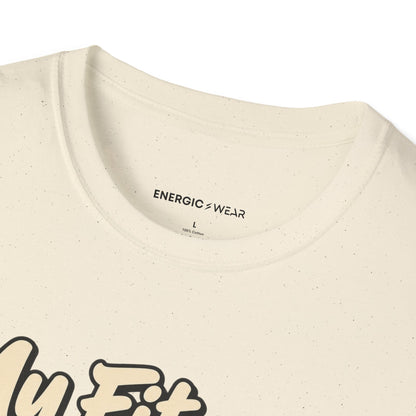 Graphic fitness T-shirt featuring the "My Fitness Has an Off Switch" design.