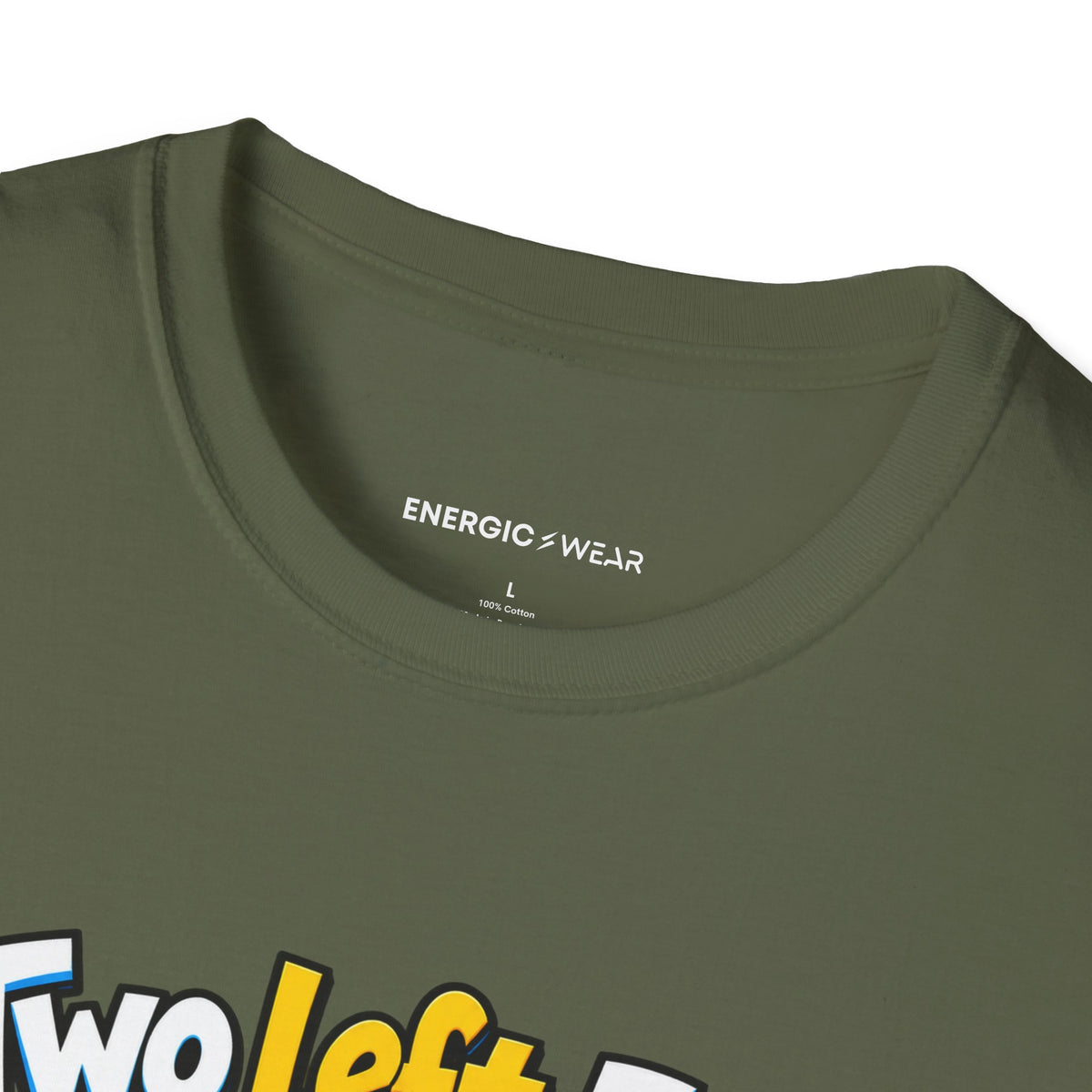 Graphic fitness T-shirt featuring the "Two Left Feet Met the Agility Ladder" design.