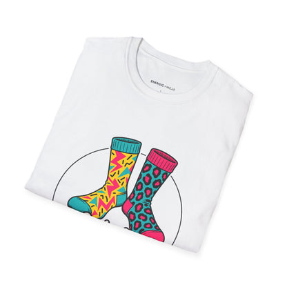 Graphic fitness T-shirt featuring the "My Socks Are the Loudest Part of My Workout" design.