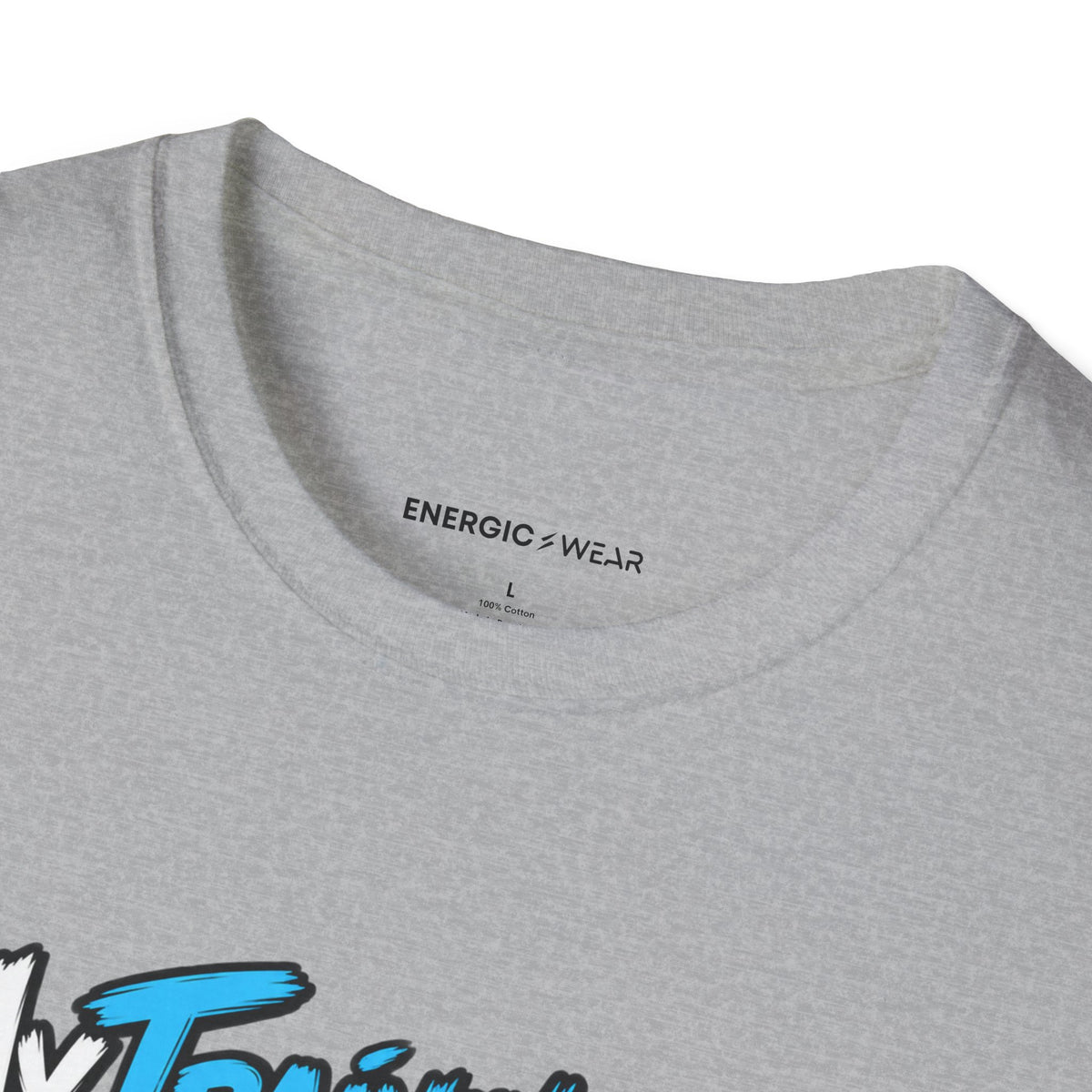 Graphic fitness T-shirt featuring the "My Training App Has Never Met My Laundry" design.