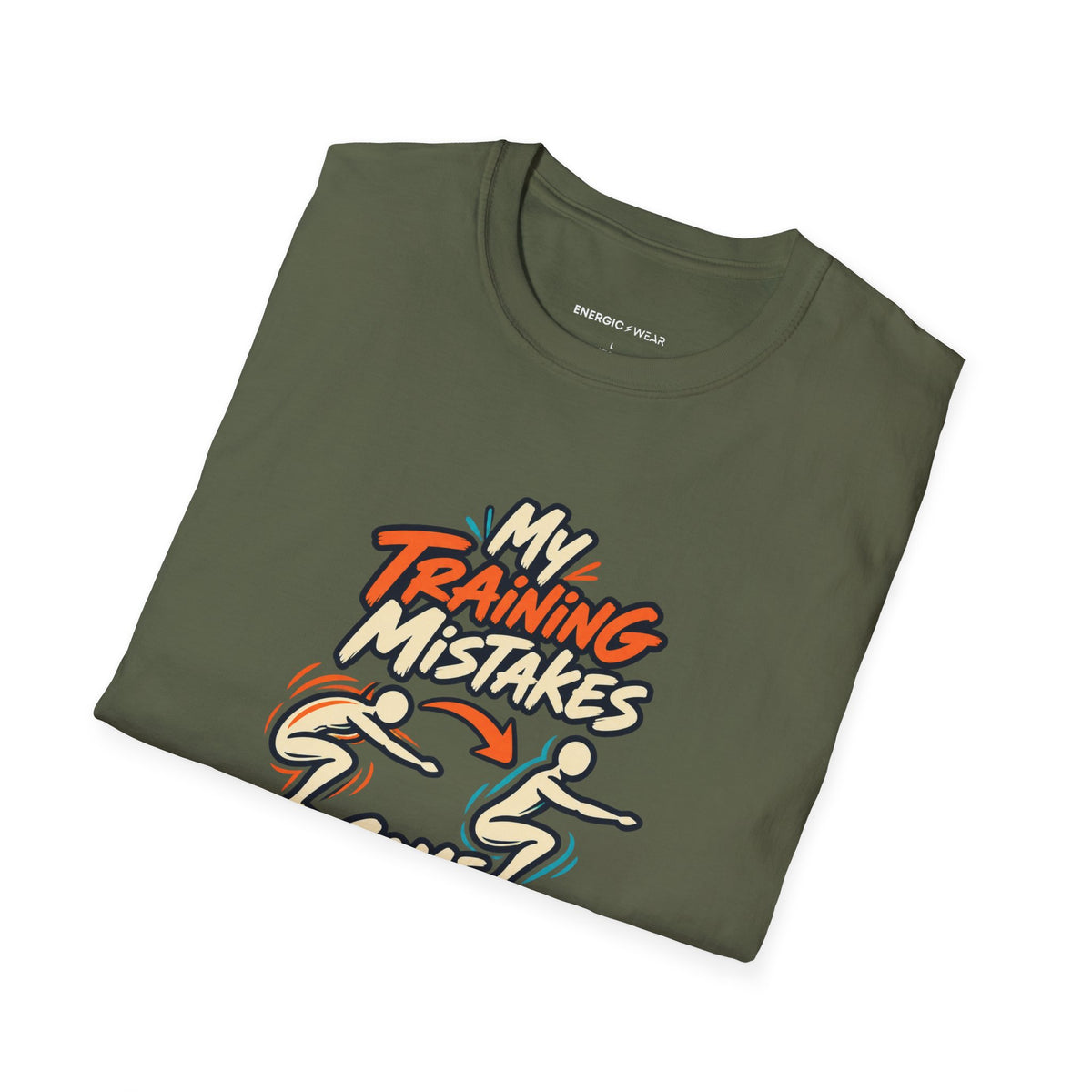 Graphic fitness T-shirt featuring the "My Training Mistakes Come With Useful Notes" design.