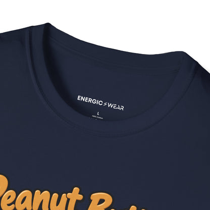 Graphic fitness T-shirt featuring the "Peanut Butter Is a Household Training Partner" design.