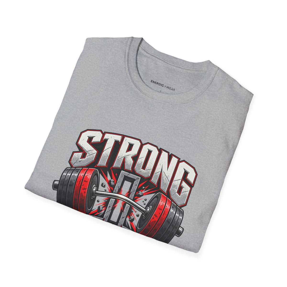 Graphic fitness T-shirt featuring the "Strong Through the Sticking Point" design.