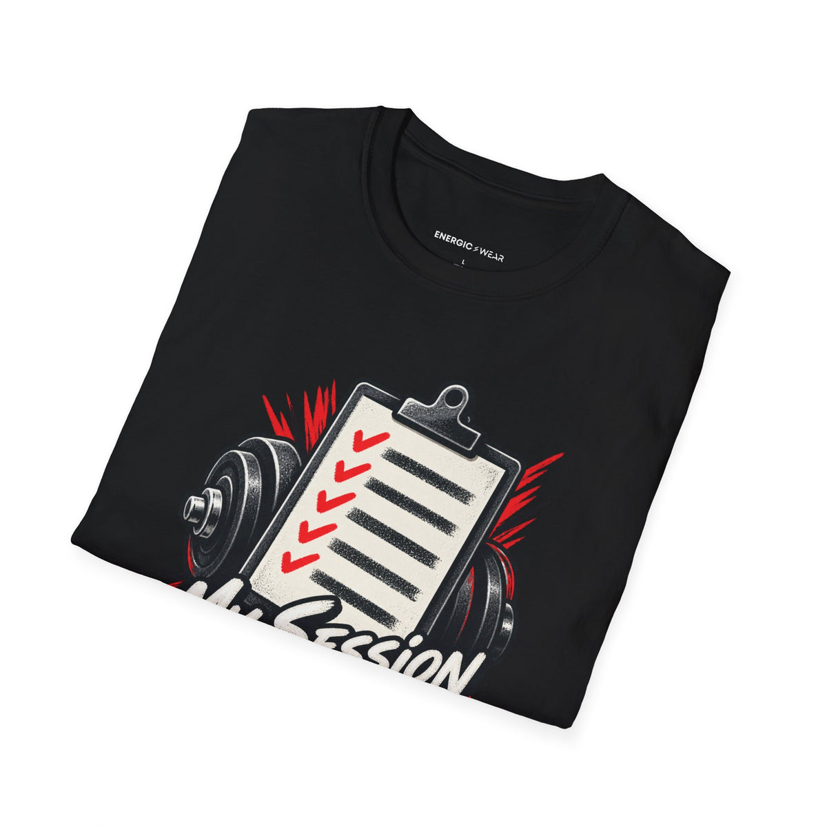 Graphic fitness T-shirt featuring the "My Session Leaves a Chalk Signature" design.