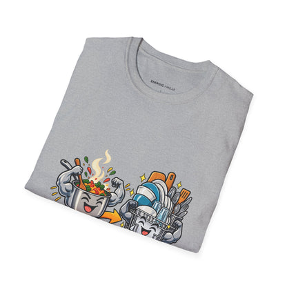 Graphic fitness T-shirt featuring the "The Real Superset Is Cooking and Dishes" design.