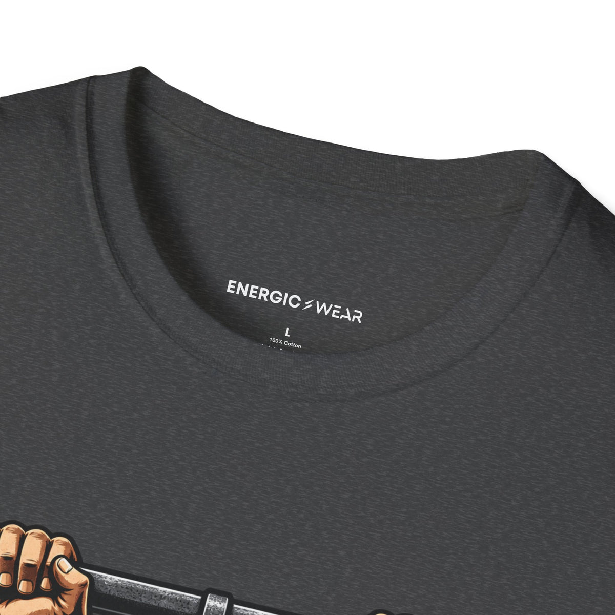 Graphic fitness T-shirt featuring the "Hang Time Earned by Hand" design.