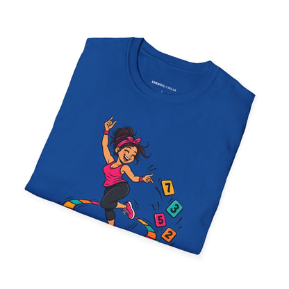 Graphic fitness T-shirt featuring the "Lost the Count, Kept the Groove" design.