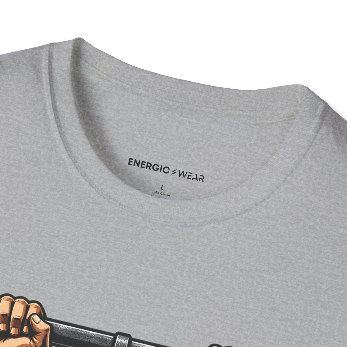 Graphic fitness T-shirt featuring the "Hang Time Earned by Hand" design.