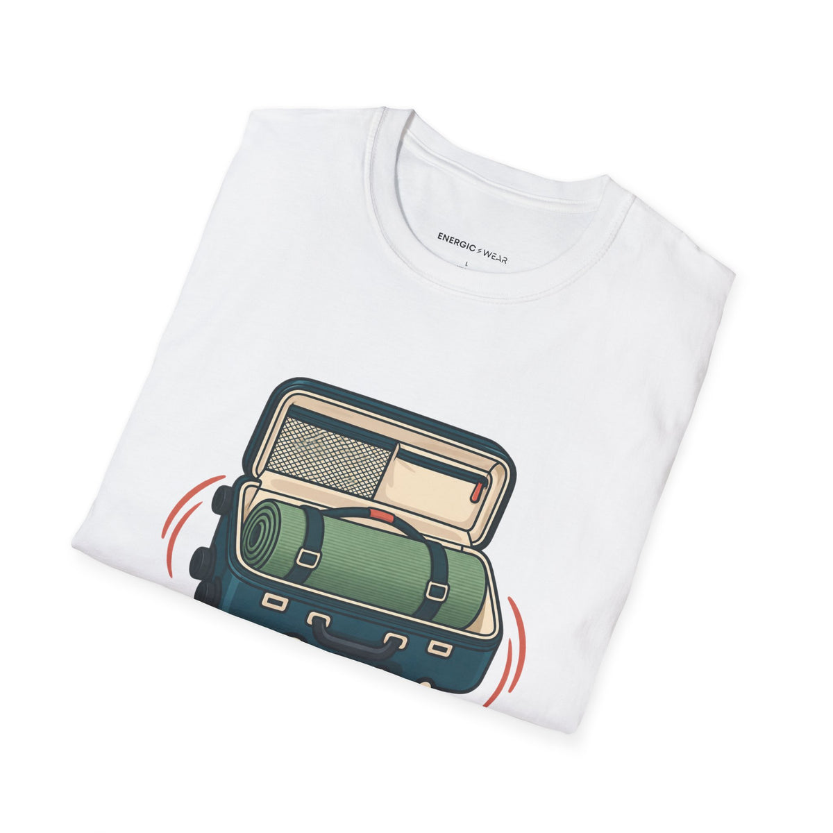 Graphic fitness T-shirt featuring the "My Mobility Practice Travels Well" design.