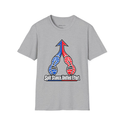 Graphic fitness T-shirt featuring the "Split Stance Unified Effort" design.