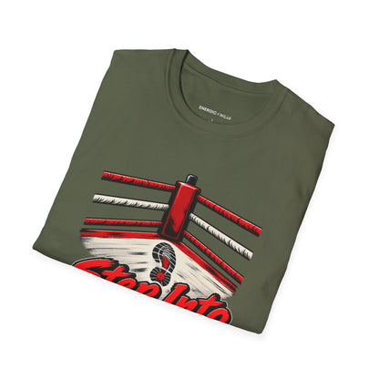 Graphic fitness T-shirt featuring the "Step Into the Ring You Prepared For" design.