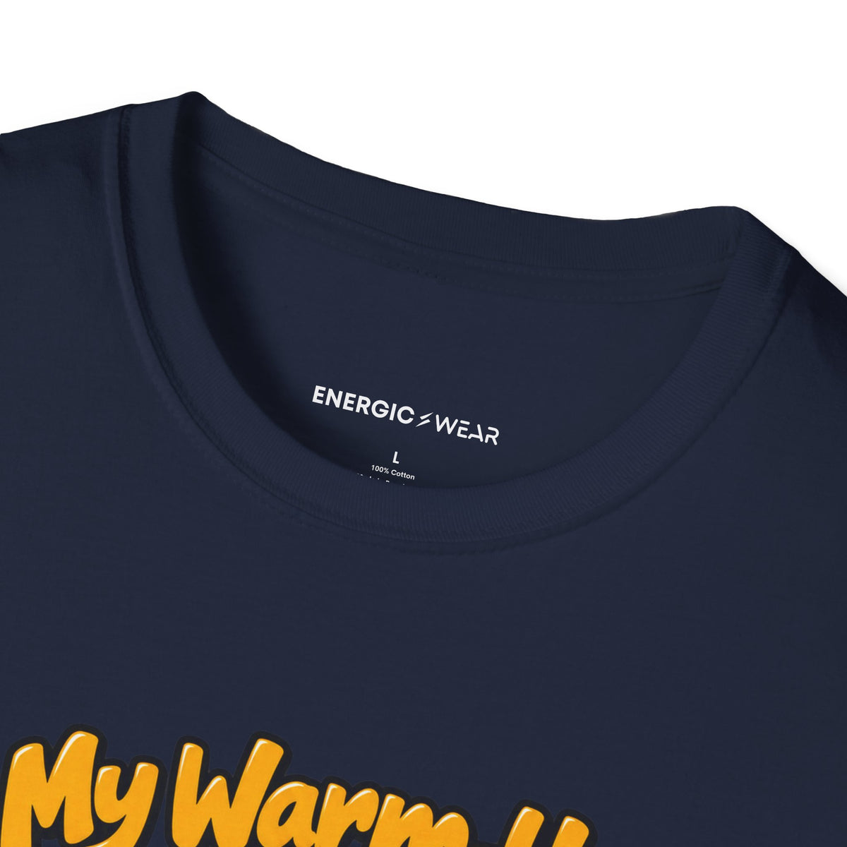 Graphic fitness T-shirt featuring the "My Warm-Up Took the Scenic Route" design.