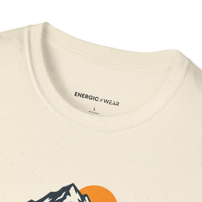 Graphic fitness T-shirt featuring the "Her Hiking Pack Has a Strong Foundation" design.