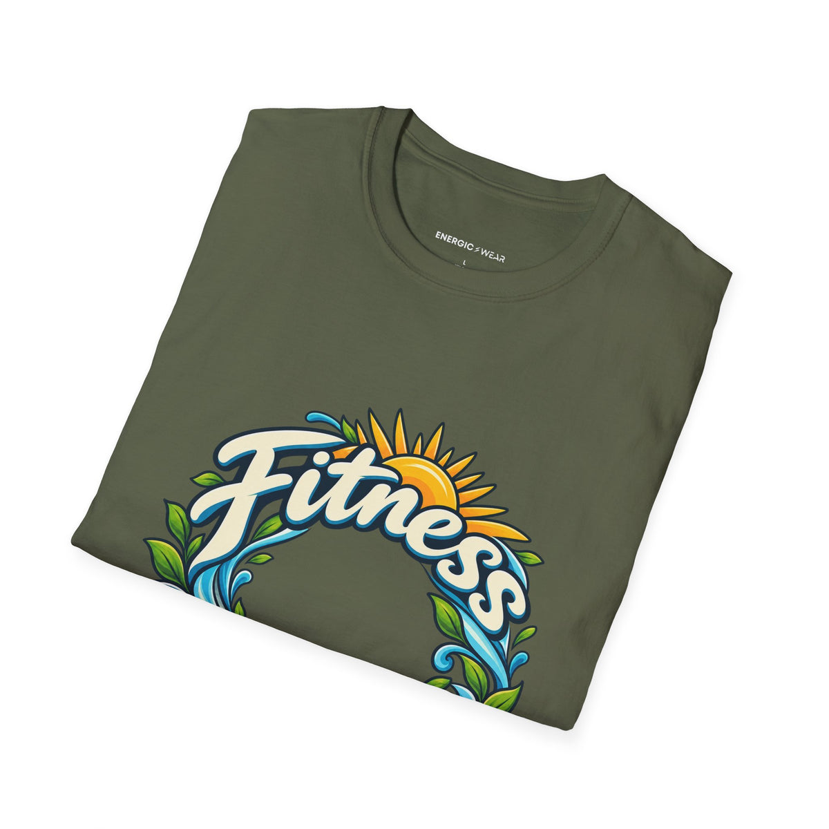 Graphic fitness T-shirt featuring the "Fitness Can Leave You Room to Breathe" design.