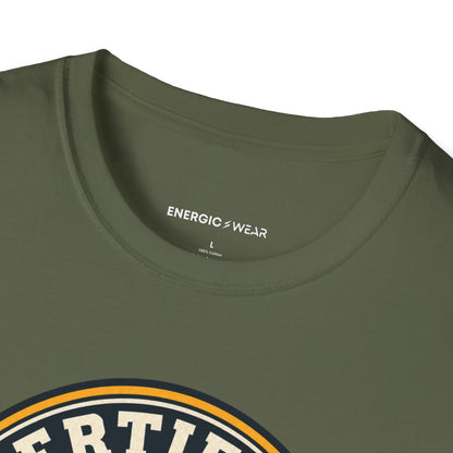 Graphic fitness T-shirt featuring the "Certified to Show Up" design.
