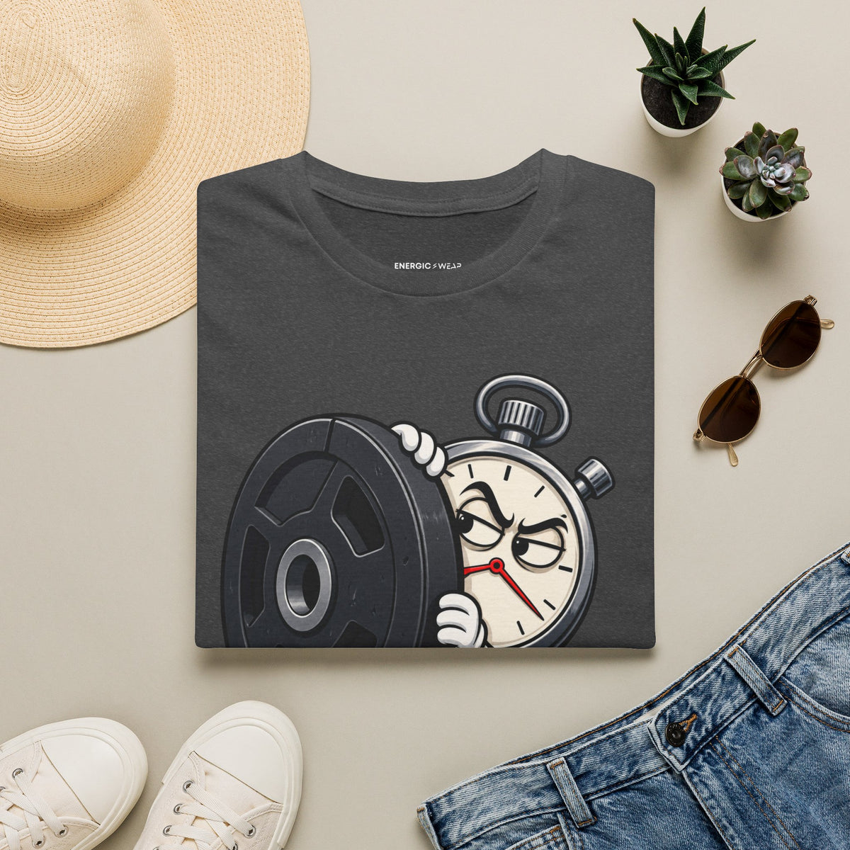 Graphic fitness T-shirt featuring the "My Rest Timer Has Trust Issues" design.
