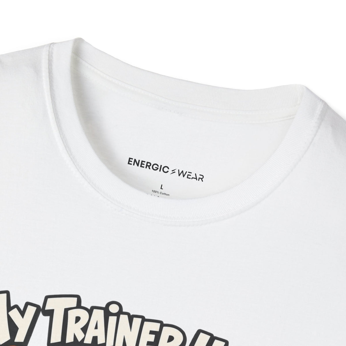 Graphic fitness T-shirt featuring the "My Trainer Uses Creative Mathematics" design.