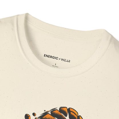 Graphic fitness T-shirt featuring the "Training Gives My Ambition Footprints" design.