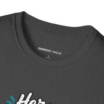 Graphic fitness T-shirt featuring the "Her Gym Bag Goes Beside the Car Seat" design.