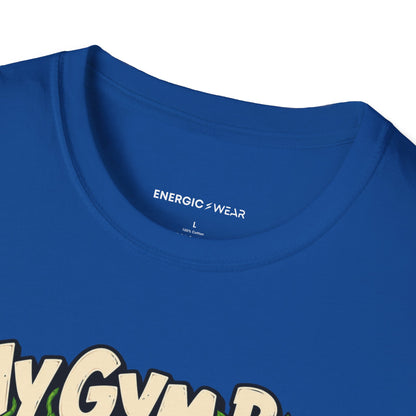 Graphic fitness T-shirt featuring the "My Gym Bag Has Its Own Ecosystem" design.