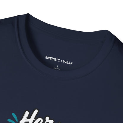Graphic fitness T-shirt featuring the "Her Gym Bag Goes Beside the Car Seat" design.