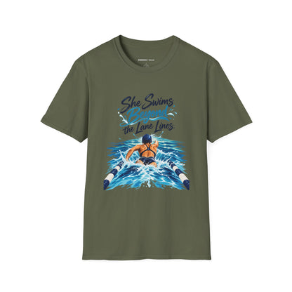 She Swims Beyond the Lane Lines T-Shirt