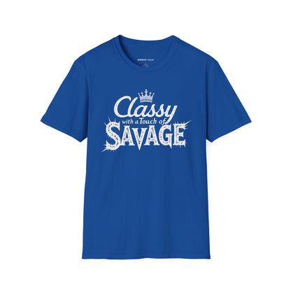Classy 👑 With A Touch Of Savage - Funny Women’s Workout Tee