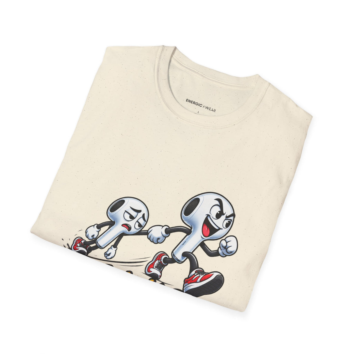 Graphic fitness T-shirt featuring the "One Earbud Is Doing All the Motivating" design.