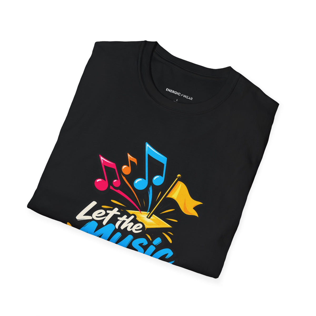 Graphic fitness T-shirt featuring the "Let the Music Meet Your Courage" design.