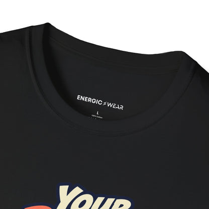 Graphic fitness T-shirt featuring the "Your Rhythm Can Start With One Step" design.