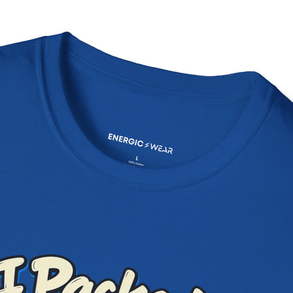 Graphic fitness T-shirt featuring the "I Packed Optimism Forgot Socks" design.