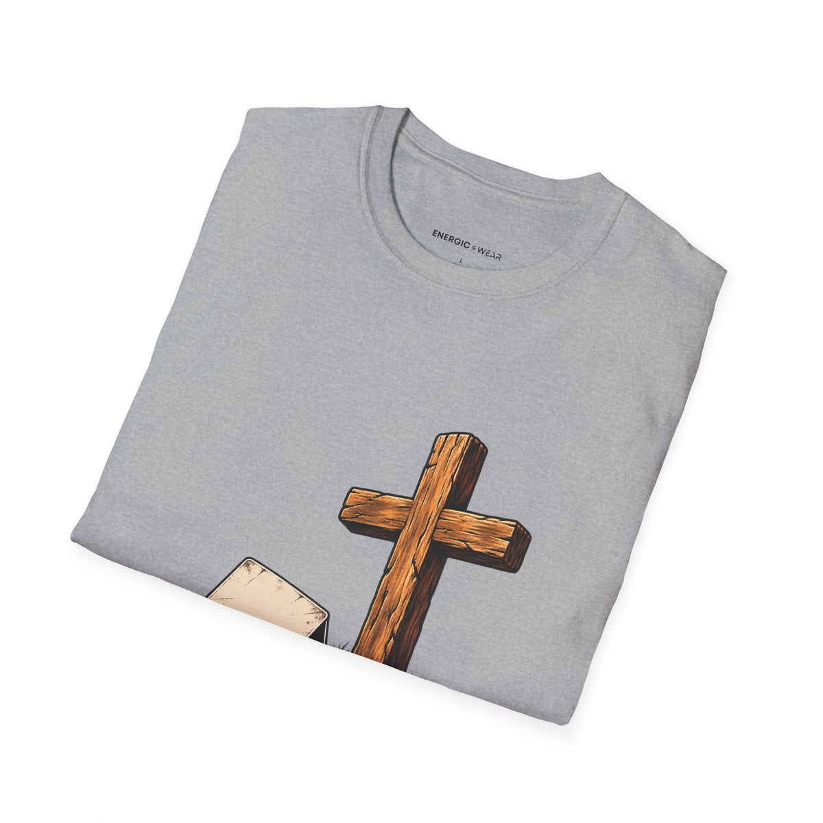 Graphic fitness T-shirt featuring the "I Can Lose a Round and Keep My Faith" design.