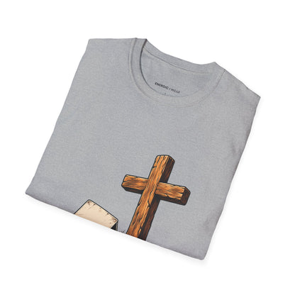 Graphic fitness T-shirt featuring the "I Can Lose a Round and Keep My Faith" design.