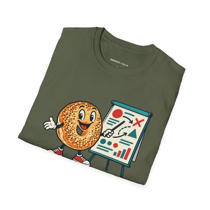 Graphic fitness T-shirt featuring the "Bagels Are Part of the Briefing" design.
