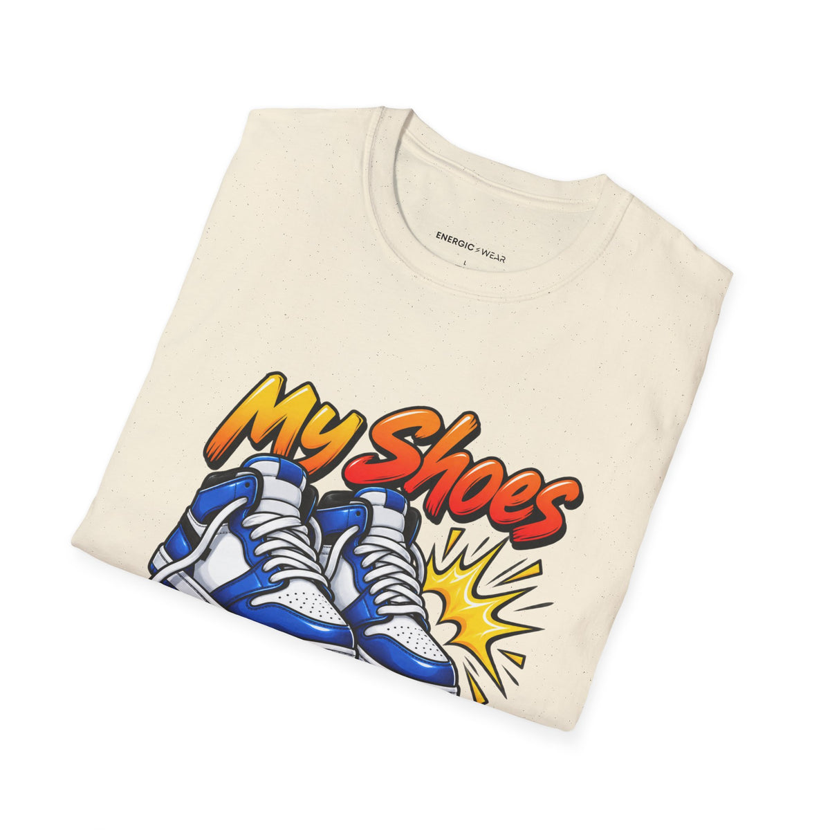 Graphic fitness T-shirt featuring the "My Shoes Squeak with Confidence" design.