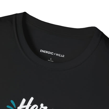 Graphic fitness T-shirt featuring the "Her Gym Bag Goes Beside the Car Seat" design.