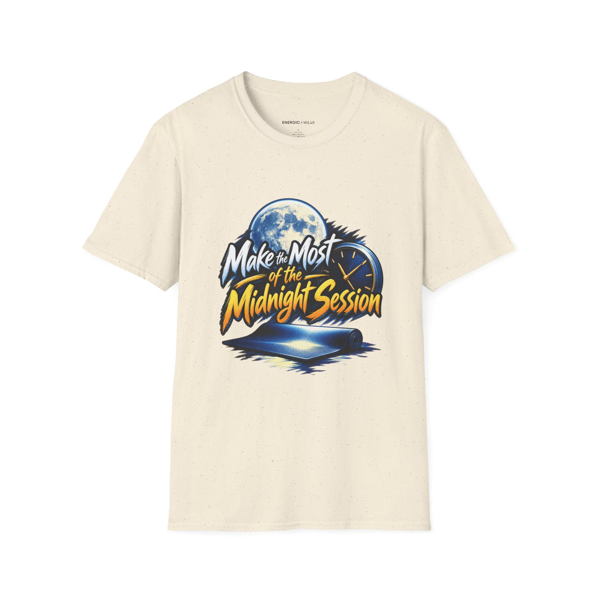 Graphic fitness T-shirt featuring the "Make the Most of the Midnight Session" design.