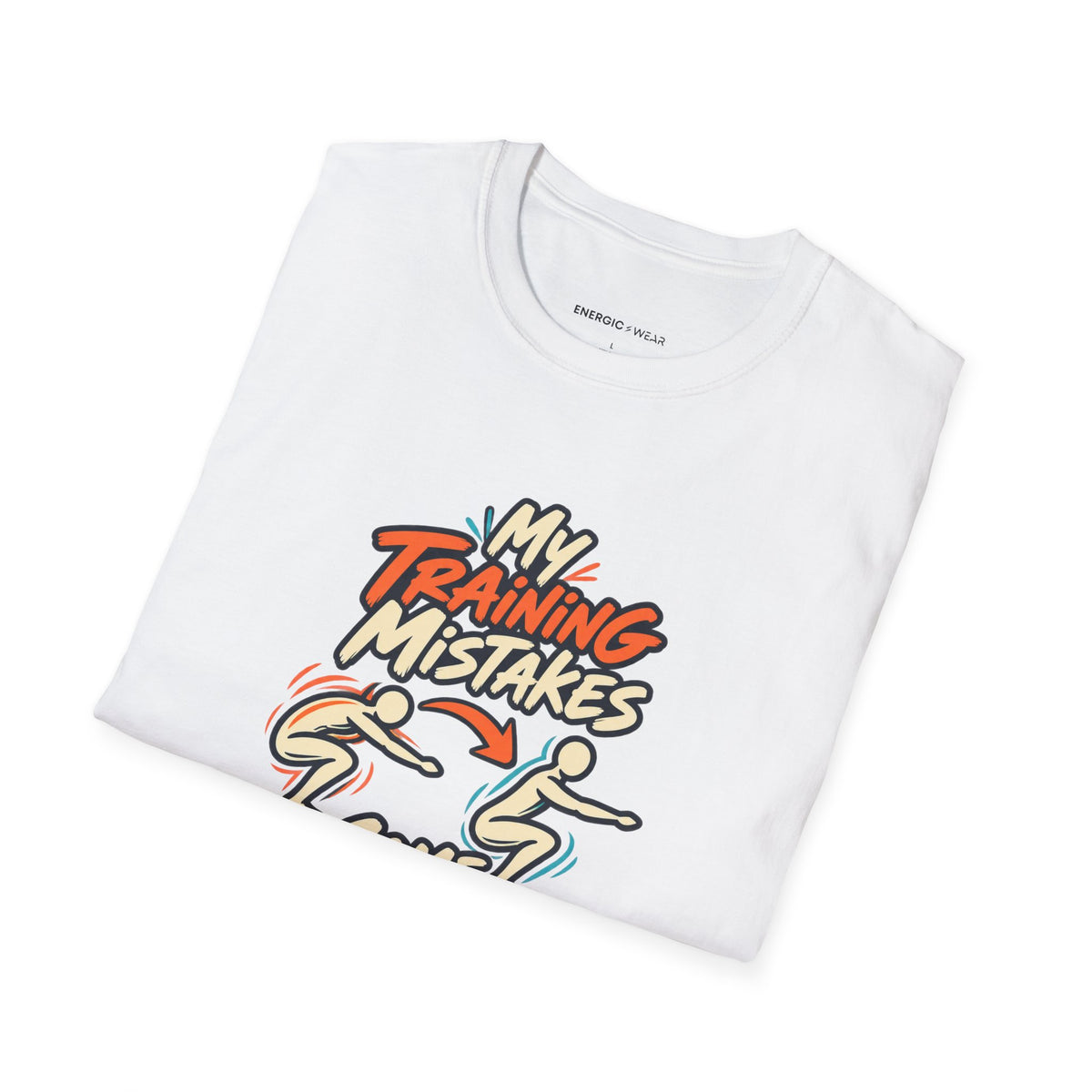 Graphic fitness T-shirt featuring the "My Training Mistakes Come With Useful Notes" design.