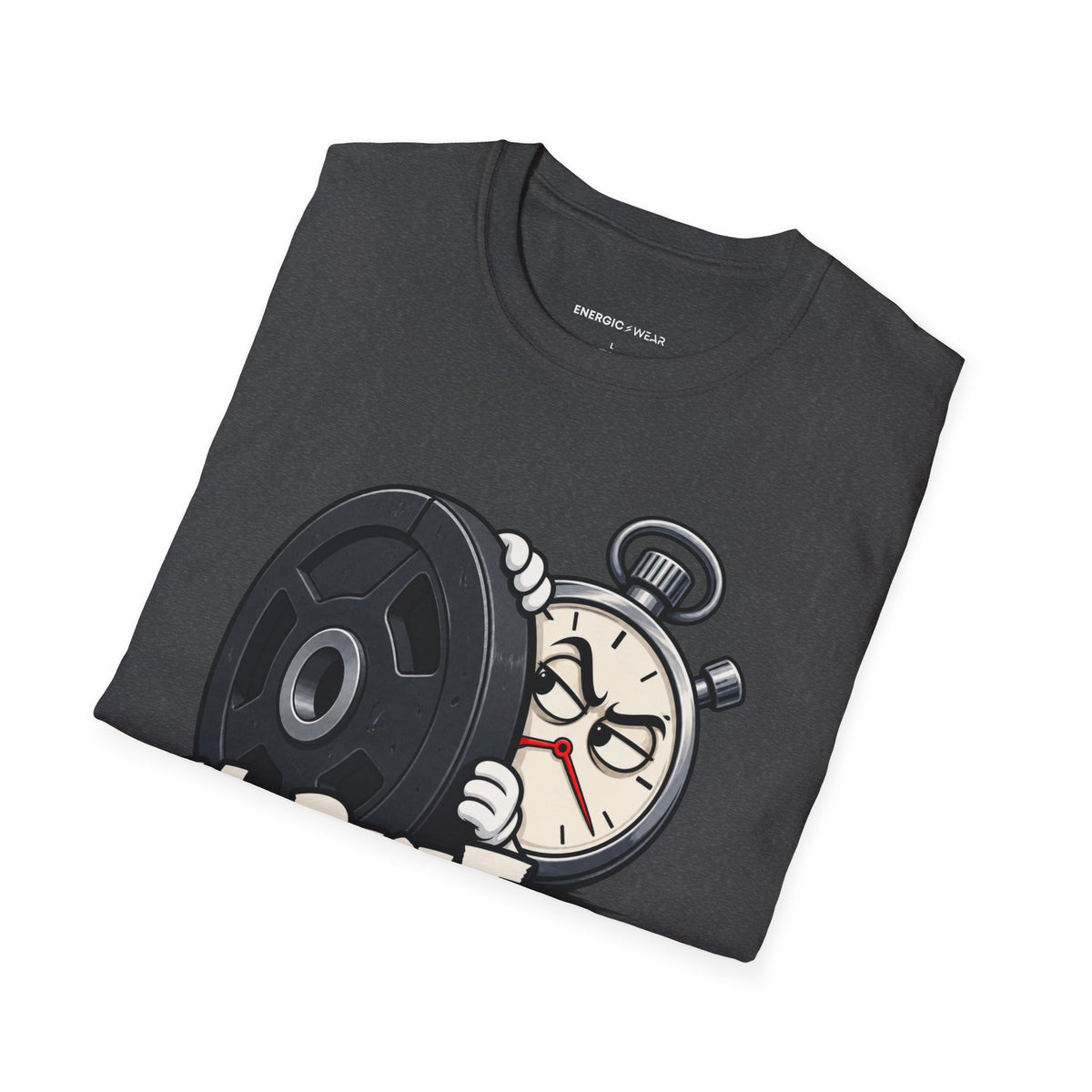 Graphic fitness T-shirt featuring the "My Rest Timer Has Trust Issues" design.