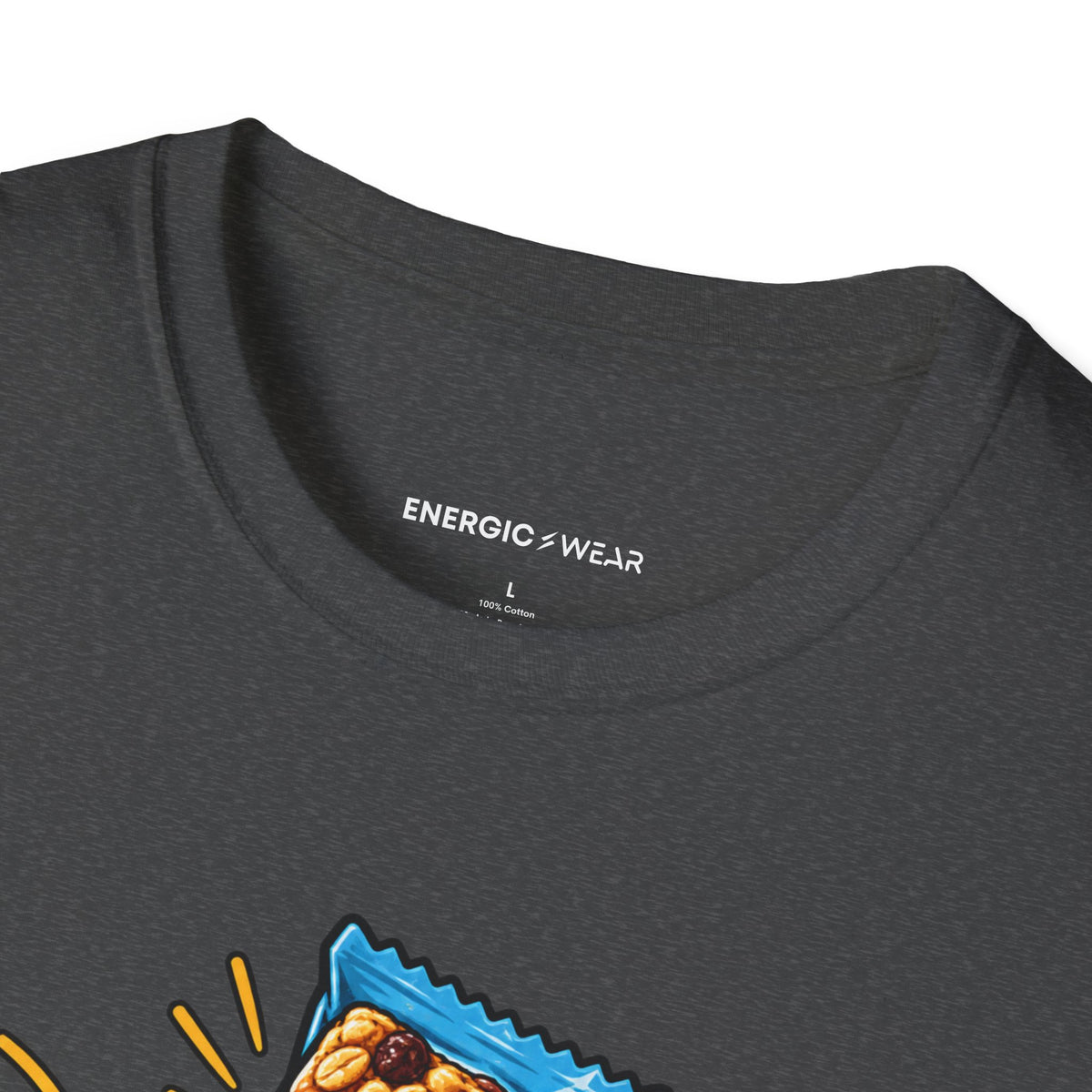 Graphic fitness T-shirt featuring the "The Snack Pocket Is Essential Equipment" design.