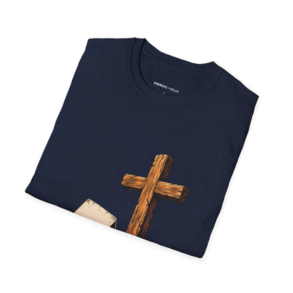 Graphic fitness T-shirt featuring the "I Can Lose a Round and Keep My Faith" design.