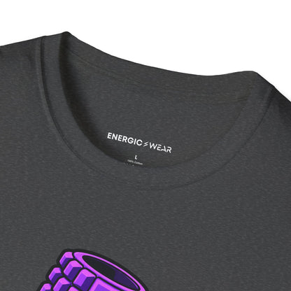 Graphic fitness T-shirt featuring the "The Foam Roller Knows My Secrets" design.
