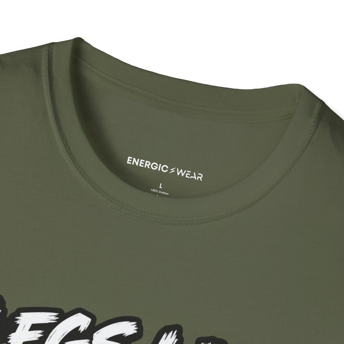 Graphic fitness T-shirt featuring the "Legs Like Jello, Spirit Like Steel" design.