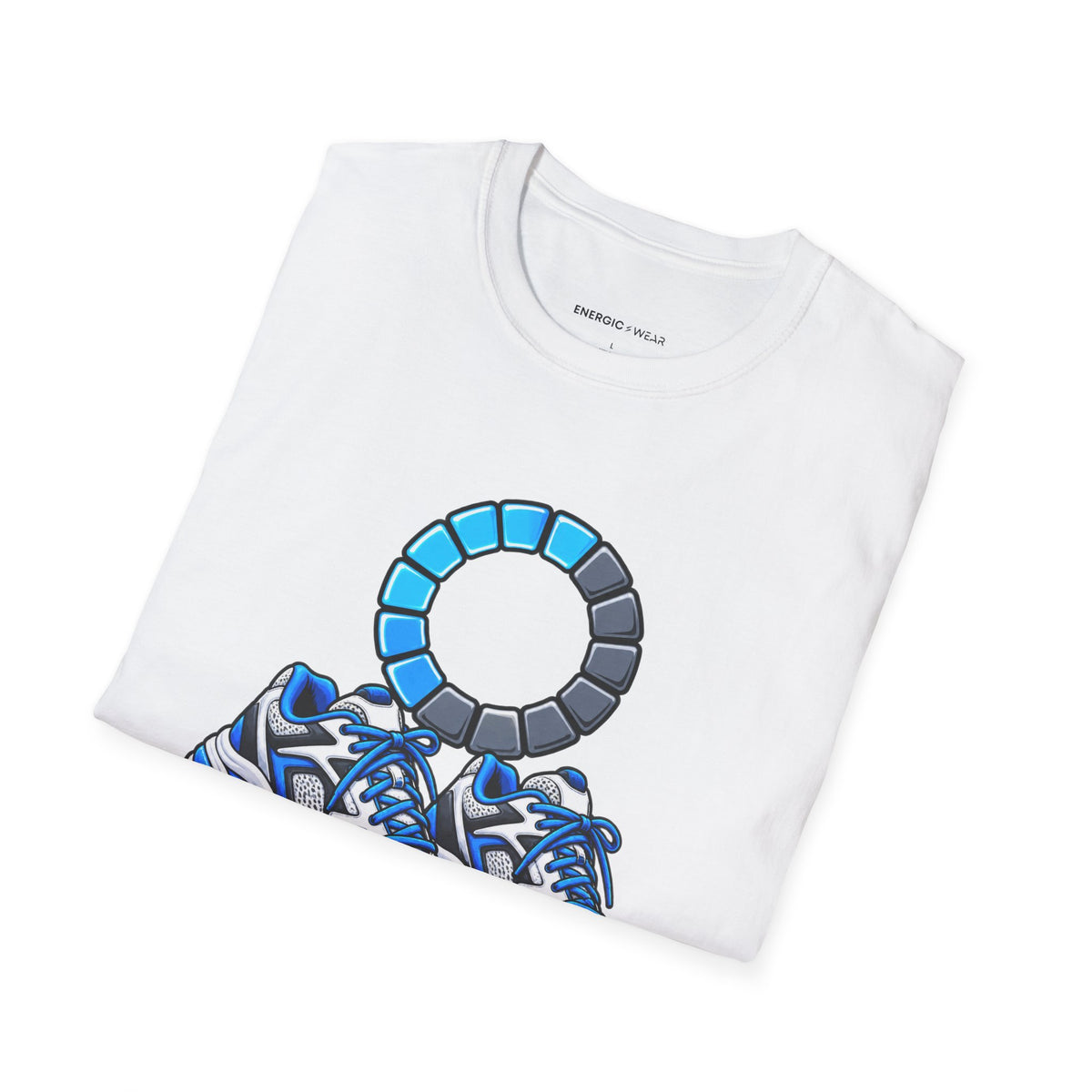 Graphic fitness T-shirt featuring the "Please Hold, My Legs Are Rebooting" design.