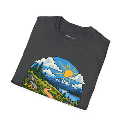 Graphic fitness T-shirt featuring the "Weather Report Excellent for Wandering" design.