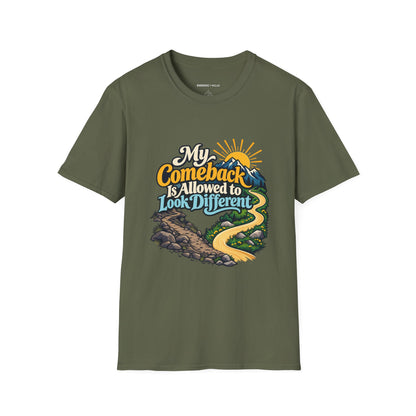 Graphic fitness T-shirt featuring the "My Comeback Is Allowed to Look Different" design.