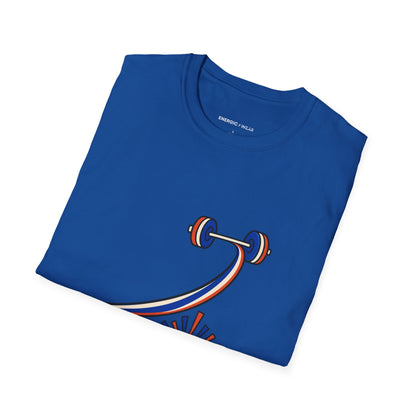 Graphic fitness T-shirt featuring the "Her Clean and Jerk Deserves a Crowd" design.