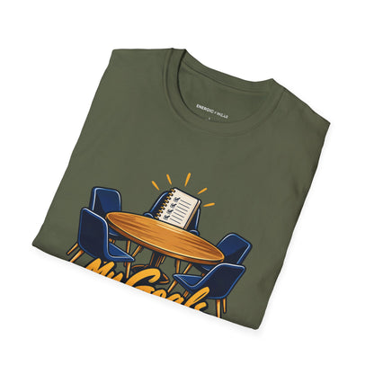 Graphic fitness T-shirt featuring the "My Goals Get a Seat at the Table" design.