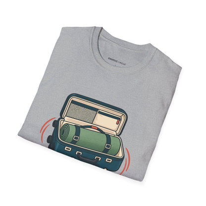 Graphic fitness T-shirt featuring the "My Mobility Practice Travels Well" design.